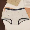 Cueca Boxer Feminina 100% Algodão Sem Costura 10A Antibacteriana Gancho Estendido Cintura Média Algodão Integral Tipo Urso Britânico a Roupa Íntima