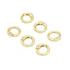 Cor Dourada Real 18K Preserva Cor Banhado a Ouro Redondo Fecho de Mola Argola de Conexão de Ponta de Chaveiro Acessórios para Joias DIY B64