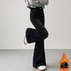 Jeans de Mezclilla de Invierno para Niñas 2026 Nuevo Estilo Chica Dulce Estilo Coreano Niños Medianos y Grandes Jeans de Campana Ajustados Engrosados con Forro Polar Modernos