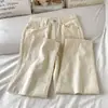 Jeans Casuales para Estudiantes para Mujer, Otoño e Invierno, Talla Petite, de Pierna Ancha a la Moda, de Tiro Alto, que Realzan la Estatura, de Corte Recto, Caídos