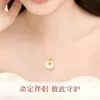 Collar Serpiente Rosa de Plata de Ley S925 para Mujer Nuevo Entrada China Lujoso Colgante de Jade Natural Hetian Estilo Nacional Regalo para Novia