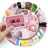 50 pegatinas de viento coreanas con forma de corazón para niña, pequeñas, frescas, impermeables, para decorar tu teléfono móvil, funda, libro de cuentas, pegatinas para ordenador