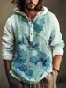 Outono 2024 Novo Estilo Étnico Masculino Arte Tradicional Moda Estampada Linho de Bambu Camisa com Capuz Manga Curta