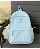 Mochila Bordada de Cuadros Finos en Tono Rosa Suave, Estilo Coreano Ins Vibe, Mochila Pequeña para Salidas de Estudiantes
