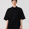 Camisa Polo de Manga Corta Nueva con Patrón de Gofre, Falsa de Dos Piezas, Marca de Tendencia para Verano, Elegante Camiseta con Cuello de Solapa, Estilo Americano Simple de Media Manga