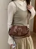 Bolso de Motocicleta Retro de Nicho Bajo el Brazo para Mujer 2026 Nuevo Estilo Bolso de Mano de Alta Gama Versátil Bolso de Hombro Cruzado