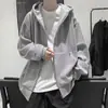 Moletom cardigã masculino transfronteiriço, estilo retrô americano, gola alta, zíper, alta qualidade, marca da moda, jaqueta de gola alta, jaqueta casual para primavera e outono