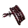 Suministro directo de fábrica imitación sándalo rojo lobulado nudo chino pulsera de cuentas para hombre y mujer pulsera de 108 cuentas de 6 mm