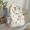 Mochila Ins com Estampa de Coração para Estudantes Femininas, Grande Capacidade, Leve, Aparência de Alta Qualidade, Mochila de Estilo Casual e Simples