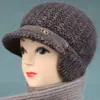 Gorros Cálidos para Mujeres de Mediana Edad y Mayores, Madres, Protección contra el Frío de Otoño e Invierno, Gorros de Punto con Protección para las Orejas para Personas Mayores y Abuelas, Gorros de Lana con Forro de Felpa