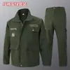 Conjunto de Ropa de Trabajo Gruesa para Primavera y Otoño Protección Laboral Lona de Algodón Puro Soldador Antiescarcha Resistente al Desgaste Resistente a la Suciedad Chaqueta de Trabajo para Hombre