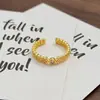 Anel Minimalista Vintage Liso Estreito Francês Retrô Escovado Geométrico Irregular Personalidade Anel para Mulheres