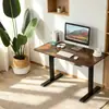 Escritorio eléctrico de altura ajustable de doble columna para oficina en casa, adecuado tanto para estar sentado como de pie, escritorio de estudio en colores contrastantes, escritorio de computadora eléctrico de altura ajustable