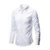 Camisa branca masculina de manga comprida, vestido de negócios sem passar roupa, slim fit, estilo coreano, profissional, trabalho, camisa casual branca masculina