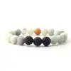 Pulseira de Pedra Vulcânica Moda Transfronteiriça Europeia e Americana Pulseira com Pingente de Estrela do Mar Pedra Natural Onda Lótus Yoga Amazônia