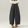 Pantalones casuales de otoño 2026 para mujer, estilo nuevo con dobladillo curvo, diseño de pierna ancha de lunares, cintura elástica, corte holgado, estilo globo y un largo casual recortado