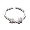 Anillo de plata de ley simple estilo coreano Lan Zhi con nudo de cuerda para mujer, anillo de plata de copo de nieve 925 rojo, no se desvanece, venta al por mayor