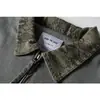 Ropa Vintage 25 Otoño Nueva Tendencia Retro Americana Lavada Desgastada Color de Contraste Cuello Solapa Chaqueta de Trabajo para Hombre