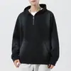 Sudadera con capucha y media cremallera de moda para hombre, nuevo estilo primavera/otoño, corte holgado estilo americano, peso pesado, con cuello alto, adecuada para parejas como atuendo a juego