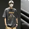Camiseta Masculina de Manga Curta 100% Algodão Verão Estilo Coreano Ins Tendência Jovem Solta e Versátil Top Casual