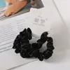 Pacote Duplo de Scrunchies Estilo Coreano, Elásticos Xadrez Escuro, Prendedores de Cabelo de Bolinhas, Acessórios de Cabelo de Alta Qualidade para Meninas