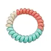 Comércio exterior cor de gelatina linha telefônica Anel de cabelo combinação de cores corda de cabelo alta elasticidade cristal doce três cores combinação corda de cabeça capa de couro