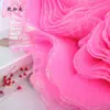 En stock 14cm organza iridiscente degradado plisado falda de disfraz de sirena tridimensional material auxiliar encaje con volantes