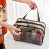 Bolsa de Tocador Portátil Transparente para Viaje, Bolsa de Cosméticos de PVC Impermeable de Alta Gama, Bolsa de Maquillaje Portátil de Mano