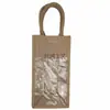Bolsas de Empaque para Vino, Bolsas de Regalo de Arpillera, Bolsas Tote para Vino Tinto, Bolsas de Arpillera para Botellas de Vino con Impresión de Logo