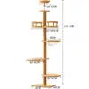 Estrutura de Escalada para Gatos com Postes Verticais Espessos, Multicamadas, Economizadora de Espaço, Grande, Estrutura de Escalada para Gatos do Chão ao Teto, Casa de Gato e Árvore de Gato Tudo em Um