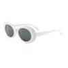 Nueva Tendencia Gafas de Sol Gafas Ovaladas Moda 9750 Para Hombre y Mujer Montura Blanca Gafas de Sol Mismo Estilo Hip Hop Quan Zhilong