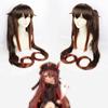 Peluca Cosplay Original, Peluca Cosplay Hu Tao Salón del Más Allá, Peluca de Cabello Largo Marrón-Negro de Fibra de Alta Temperatura al Por Mayor