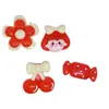 Conjunto Transparente Borgoña para Niña Estuche para Teléfono Móvil Flor Caramelo Cereza para Niña Accesorios para Joyería DIY Parche para Pasador
