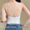 Top de Tubo Cruzado Hermoso con Copas Fijas y Almohadilla en el Pecho Chaleco Camisola para Mujeres de Verano