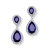 Pendientes de personalidad de moda europea y americana con forma de gota de agua y circonita AAA para mujer, temperamento hermoso, Joker, pendientes de marca grande, ventas directas de fábrica