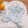 Roupa com Faixa para Barriga de Algodão para Animais de Estimação na Primavera e Verão, Roupa com Ar Condicionado para Cães e Gatos, Roupa de Quatro Pernas para Exterior Anti-Queda, Acessórios para Bichon