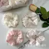 Série Rosa-Azul-Roxo Estilo Novo Primavera e Verão Alta Aparência Scrunchie de Malha Dupla Prendedor de Rabo de Cavalo Menina Doce Cartoon