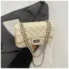 Bolsa de Corrente Acolchoada de Moda com Textura de Alta Qualidade para Mulheres 2026 Nova Bolsa de Ombro Elegante Estilo Chanel Bolsa Transversal Pequena Quadrada