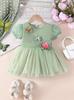Vestido de Princesa Burbuja con Lentejuelas de Malla Veraniego Lindo Transfronterizo para Niñas 2026