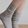 Calcetines de tubo para mujer con cordón, doble costura, con calcetines de felpa gris transpirables para verano, calcetines blancos