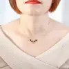 Joyería de moda cadena de acero inoxidable impermeable resistente al desgaste clásico incrustado de diamantes meticuloso duradero collar de cuentas de ágata y concha para mujer