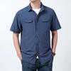 Camisa de manga corta de secado rápido para hombre, personalizada, transpirable para exteriores, multibolsillos, holgada, táctica, de trabajo, fabricante