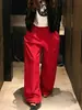 Pantalones de chándal verde menta de cintura elástica y pierna ancha, Novedad Primavera/Verano 2026, Tejido de rizo, Casual Europeo/Americano, Adelgazantes, Pierna recta, Pantalones largos