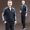Traje Esportivo para Meia-Idade e Idosos Masculino Outono Solto Casual Roupa Esportiva Masculina Conjunto de Duas Peças Primavera e Outono Tamanho Grande Roupa Esportiva para Pai
