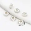 Pulsera Brazalete de Cuentas Espaciadoras Redondas Color Zirconio Chapado en Oro de 18K Colores Duraderos Collar de Cuentas Accesorios de Joyería Hechos a Mano DIY C45