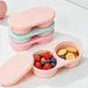 Amazon Fiambrera de Silicona con Doble Compartimento, Caja Portátil para Snacks con Tapa, Caja de Conservación de Grado Alimenticio, Apta para Microondas