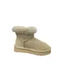 Botas de neve de couro camurça cor sólida com gola dobrável, quentes e grossas, novidade de inverno 2026, botas grandes de algodão versáteis