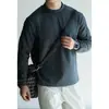 Camiseta de Manga Larga Mate Discreta Estilo Old Money de Algodón Lyocell para Hombre Otoño/Invierno 2026 Prenda Base Holgada Pequeña Mediana Cuello