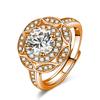 Moda Nacional Moda Étnica Anel de Flor Flor Flor Grande Anel de Flor de Diamante Anel de Flor de Diamante Anel