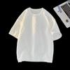 Playera de Manga Corta Jacquard de Textura de Alta Gama para Hombre con Diseño Niche Ins Estilo Hong Kong Hip-hop Verano Transpirable Top Harajuku